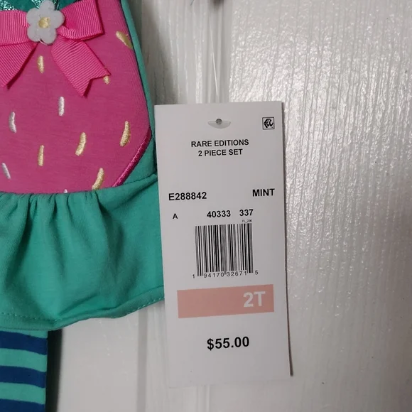Rare Editions Strawberry 🍓 2 Piece Girl's Outfit Size 2T NWT - Picture 7 of 9